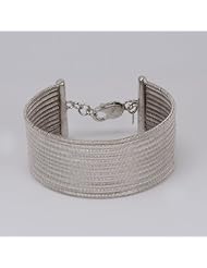 925 Sterling Silver Black Rhodium Mesh Bracelet Handmade New Fashion Jewelry
