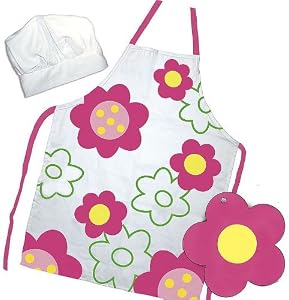The Little Cook / Child's 3-piece Flower Power Apron Set