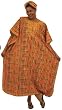 Kente Kaftan Caftan With Scarf - Kente Pattern 1 - One Size Fits All - Orange