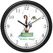 Siamese Cat in Litter Box - Cat Cartoon or Comic - JP Animal Wall Clock by WatchBuddy Timepieces (White Frame)
