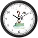 Siamese Cat in Litter Box - Cat Cartoon or Comic - JP Animal Wall Clock by WatchBuddy Timepieces (Black Frame)