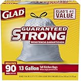 Glad Tall Kitchen Drawstring Trash Bags, 13 Gallon, 90 Count