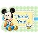 Disney Baby Mickey Mouse 1st Birthday Party Postcard Thank You Cards, Cardstock, 4