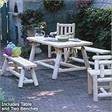 Rustic Natural Cedar Furniture Company® 3-Pc. Classic Farmer's Table and Bench Set