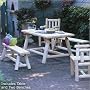 Rustic Natural Cedar Furniture Company� 3-Pc. Classic Farmer's Table and Bench Set
