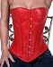 Vintage Leather Corset Waist Cincher Bustier Victorian Tight Lacing Bridal Corset - LVG0870RED