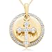 10k White or Yellow Gold 2-Piece Diamond Cross and Circle 
