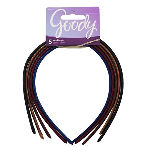 Goody Classics Headband, Shoe String Fabric (1-Pack of 5)