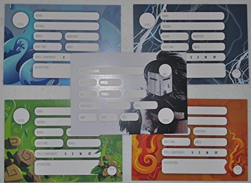 RPG Players Kit (Translucent Red Dice &amp; Red Pencils) - Quick Reference Character &amp; Spell Cards with Dice Set &amp; Pencils -Roleplaying Set