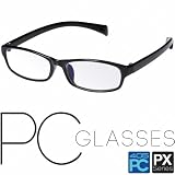 パソコン用 PCメガネ めがね 眼鏡 ブルーライト/青色光 低減 カット 405PC PXシリーズ グレインブラック