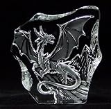 Engraved Lead Crystal -- Western Dragon.