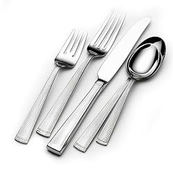 Wallace Fa&ccedil;ade 65-Piece Stainless-Steel Flatware Set with Bonus Chest, Service for 12