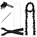 JustinCostume 1920s Accessories Headband Necklace Gloves Cigarette Holder Boa, B