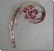 Pink Swirls Crystal Pin B1S33