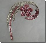 Pink Swirls Crystal Pin B1S33