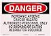 Brady 43505 14" Width x 10" Height B-555 Aluminum, Black and Red on White Chemical and Hazardous Materials Sign, Header "Danger", Legend "Inorganic Arsenic Cancer Hazard Authorized Personnel Only No Smoking or Eating Respirator Required"