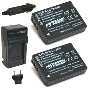 Wasabi Power Battery (2-Pack) and Charger for Panasonic DMW-BCG10, DMW-BCG10E, DMW-BCG10PP and Lumix DMC-3D1, DMC-TZ6, DMC-TZ7, DMC-TZ8, DMC-TZ10, DMC-TZ18, DMC-TZ19, DMC-TZ20, DMC-TZ25, DMC-TZ30, DMC-ZR1, DMC-ZR3, DMC-ZS1, DMC-ZS3, DMC-ZS5, DMC-ZS6, DMC-