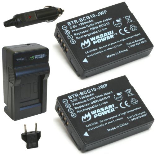 Wasabi Power Battery (2-Pack) and Charger for Panasonic DMW-BCG10, DMW-BCG10E, DMW-BCG10PP and Lumix DMC-3D1, DMC-TZ6, DMC-TZ7, DMC-TZ8, DMC-TZ10, DMC-TZ18, DMC-TZ19, DMC-TZ20, DMC-TZ25, DMC-TZ30, DMC-ZR1, DMC-ZR3, DMC-ZS1, DMC-ZS3, DMC-ZS5, DMC-ZS6, DMC-ZS7, DMC-ZS8, DMC-ZS9, DMC-ZS10, DMC-ZS15, DMC-ZS19, DMC-ZS20, DMC-ZX1, DMC-ZX3