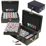 Trademark Poker 500 Piece Lucky Crown 11.5g Poker Chip Set with Mahogany Case