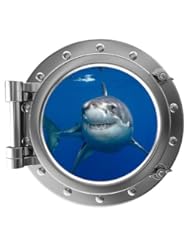 From Amazon.com. Click for details:
 12" PortScape Instant Sea Porthole Window Shark 1 Wall Sticker Graphic Decal Kids Game Room Decor Art Cling NEW 12" PortScape Instant Sea Porthole Window Shark 1 Wall Sticker Graphic Decal Kids Game Room Decor Art Cling NEW