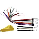 ColorYourLife Bundle of 10 pcs Colorful Neck Strap Band Lanyard (7 long and 3 short) for Camera Cell phone ipod mp3 mp4 USB Flash Drive ID card badge and other Electronic Devices + Cleaning Cloth - Assorted Colors