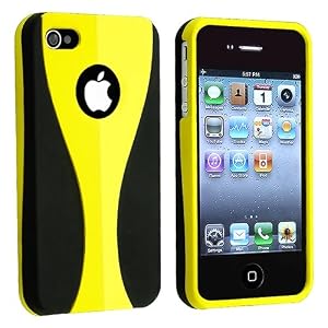 Snap-on Case Compatible with Apple® iPhone® 4 / 4S, Yellow / Black Cup Shape