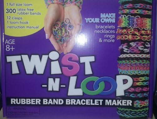 Twist n Loop Rubber Band Bracelet Maker Loom Set [Full Size Loom + Latex Free Rubber bands] by Twistz Bandz