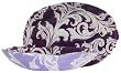 Glass Ornate French Lily Design Plum Oval Bowl 12"x8"x2.5" H