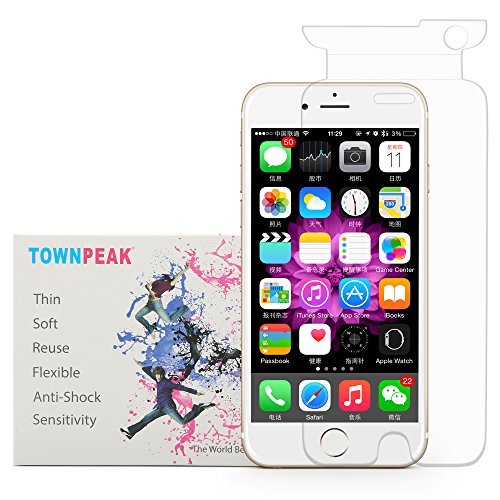 Townpeak 6 Feet ANTI-Falling 100% Import Japanese PET Ultra Thin flexible High Defintion Clear Screen Protectors Film FOR Iphone 6 Plus ,Iphone 6, 5/5S (6)