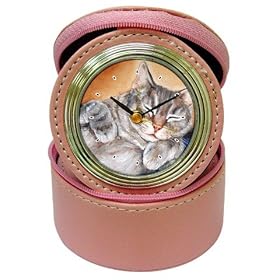 Limited Edition Violano Jewelry Case Travel Alarm Clock Cat Sleeping