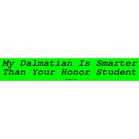 My Dalmatian Is Smarter Than Your Honor Student Bumper Sticker