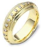 6.5mm spinning gold diamond wedding band ring (0.50cts diamonds 18K Gold)