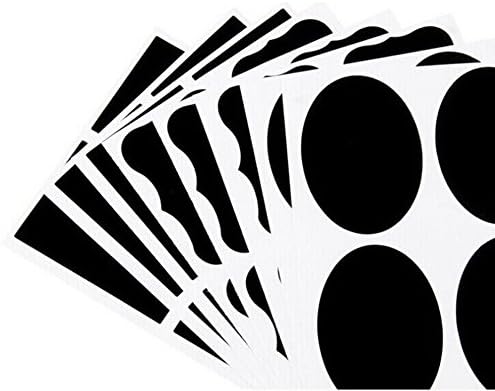 Able® 36 Fancy Rectangle Oval Irregular Shape Chalkboard Labels, Reuasable Blackboard Stickers for the Kitchen, Pantry, Mason Jars, Wine Glasses and more