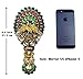 Ivenf Vintage Metal Oval Make-Up Hand/Table Mirror, Peacock Spread Tail, Green