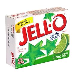 Jell-O Gelatin Dessert, Lime, 3-Ounce Boxes (Pack of 24)