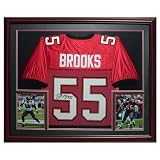 Derrick Brooks Autographed Tampa Bay Buccaneers (Red #55) Deluxe Framed Jersey - Brooks Holo