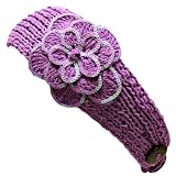 Lilac Purple Crochet Headband With Sequin Flower Detail