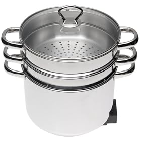 Rival SPS180 8-Quart Stainless Steel Electric Stockpot with Steamer Basket and Pasta Insert