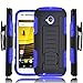 Moto E Case, (2015 2ND GEN), Motorola Moto E Case, Starshop[Heavy Duty] Dual Layers with Kickstand and Locking Belt Clip with Screen Protector Blue
