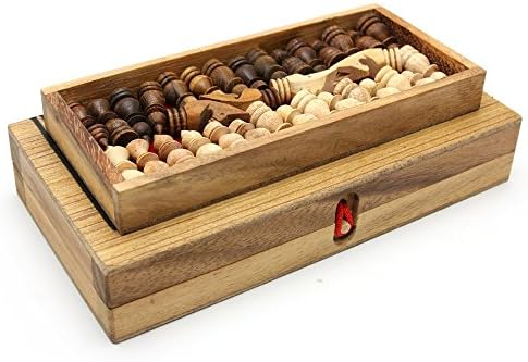 AmaWood 3in1 Wooden Chess, Backgammon Checker Set, Medium