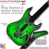 PS2 Guitar Hero II ( 2 ) Kramer Guitar Colorburst Green WraptorSkinz TM Faceplate Skin by TuneTattooz TM