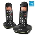 Doro PhoneEasy 100w Duo DECT Schnurlostelefon mit zus�tzlichem Mobilteil (Ladeschale, Freisprechen) schwarz