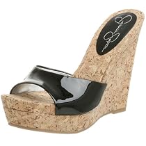 Jessica Simpson Women's Mandie Platform Wedge,Black Patent,8.5 M