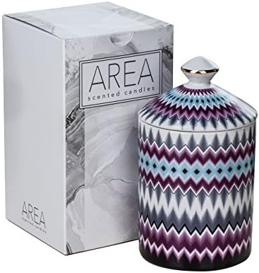 Scented Candles By AREA. 100% Soy Wax Aromatherapy Candle- Coastal Design (Rose Scent)