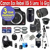 CanonEOSXSi12.2MPDigitalSLRCamera+TamronAF28-80mmConventionalStandardZoomLens+Tamron75-300StandardTelephotoZoomLens+500mmMirrorLens+2xT-MountLens+.40xWideAngleLensMacro+Rokinon500mmHDTelephotoZoomLenswith2xConverter(=1000mm)+(2)8GBMemoryCards+(2)UVFilters+(2)CircularPolarizerFilters+57