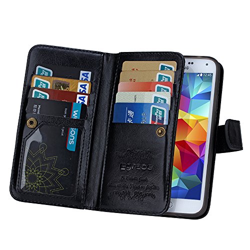 S5 case, galaxy s5 case - egrace vintage classic wallet case hard…