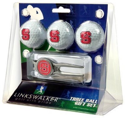 North Carolina State Wolfpack 3 Golf Ball Gift Pack W/ Kool Tool - Ncaa College Athletics