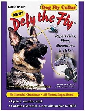 Defy the Fly Dog Fly Dog Collar - S - M - L - Natural Way to Repel Flies Fleas(Large)