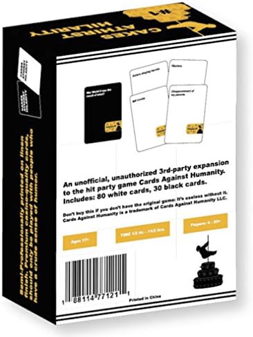 Cakes Athirst Hilarity - Volume 1 - Unofficial Expansion Pack - Adult Party Game - 110 Cards: 80 White Cards, 30 Black Cards