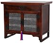 Fine Quality Japanese Bedroom Furniture - 22" Shoji Lattice Door End Table Nightstand